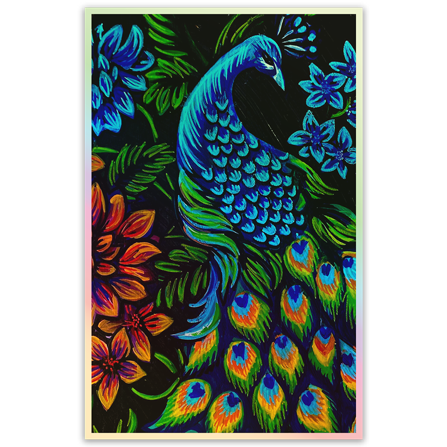Peacock Holographic Sticker